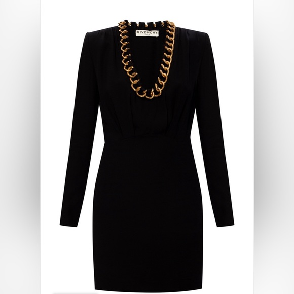 【関税込み】Givenchy ブラック チェーン ミディアムドレス Givenchy | Dresses | Givenchydress With Chain Link Trim